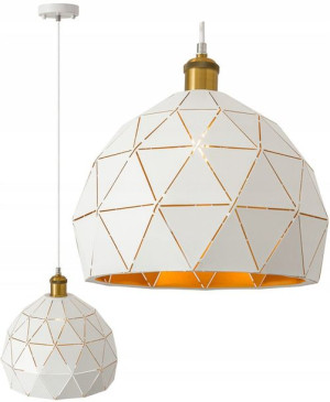 Lampa Sufitowa Wisząca Industrial Loft Biała Ażur