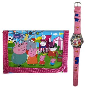 ŚWINKA PEPPA Zestaw Portfelik + Zegarek