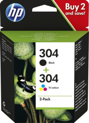 Zestaw Tusz HP 304 dwupak Czarny + Kolor