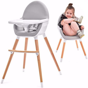 Kinderkraft Krzesełko Do Karmienia 2w1 FINI Gray