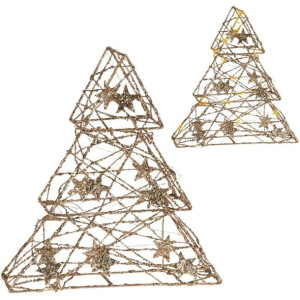 Drzewko Świecące 29cm 14led Złote