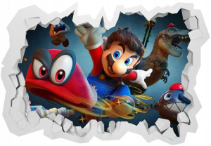 Super Mario Odyssey naklejka 3D 70x50cm