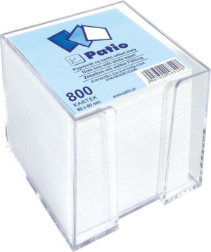 Białe karteczki biurowe w pojemniku 800szt. 8x8cm PATIO 10610PTR