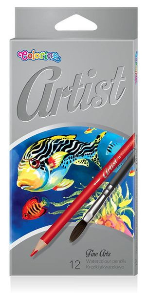 Kredki akwarelowe okrągłe 12 kol. Colorino Artist