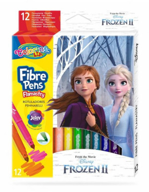 Flamastry stożkowe 12 kolorów KRAINA LODU Colorino Kids 91093PTR