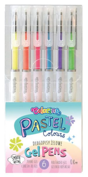 Długopisy żelowe 6 pastelowych kolorów Colorino