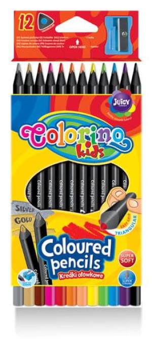 Kredki ołówkowe klasyczne czarne 12 kol Colorino