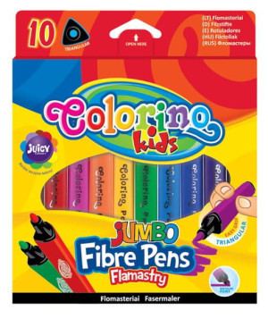 Flamastry Jumbo trójkątne 10 kolorów - Colorino Kids