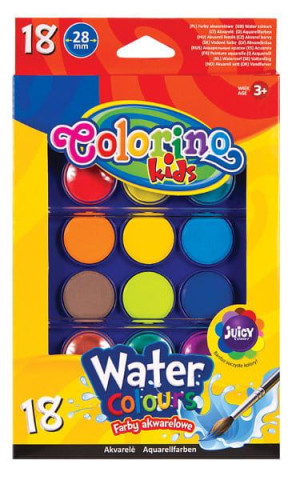 Farby akwarelowe 18 kolorów - Colorino Kids