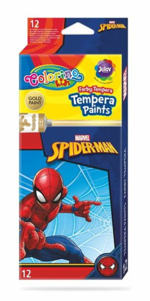 Farby tempera w tubach 12 kolorów Spiderman