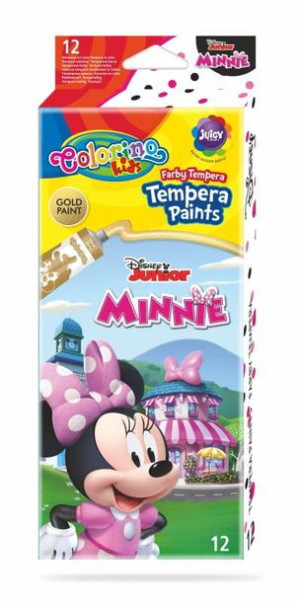 Farby tempera w tubach 12 kolorów Myszka Minnie