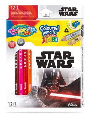 Grube kredki trójkątne 13 kolorów STAR WARS Colorino