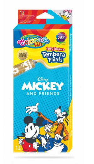 Farby tempera w tubach 12 kolorów Myszka Mickey