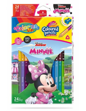 Kredki ołówkowe 24 kolory + temperówka Minnie