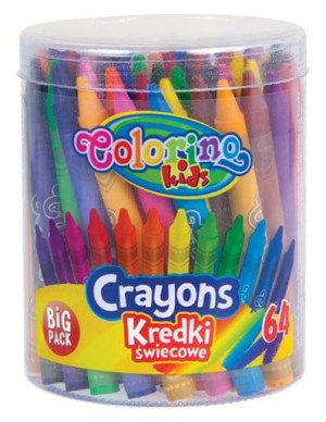 Kredki świecowe 64 kolory wiaderko - Colorino Kids