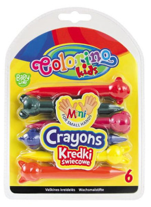 Kredki świecowe Zwierzątka 6 kolorów - Colorino Kids
