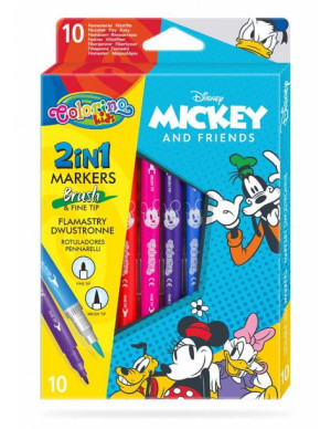 Flamastry dwustronne 10 kolorów Mickey Myszka Miki