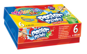 Farby plakatowe 6 podstawowych kolorów 20 ml Colorino