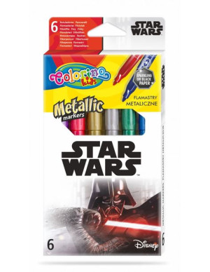 Flamastry metaliczne 6 kolorów STAR WARS Colorino