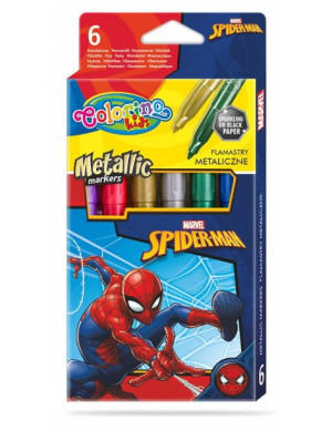 Flamastry metaliczne 6 kolorów SPIDER MAN Colorino
