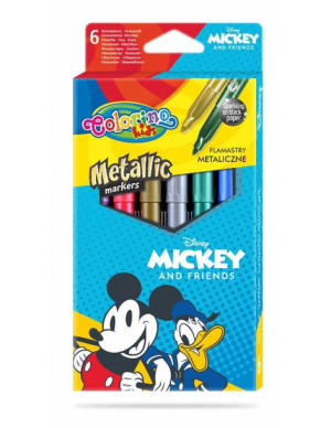 Flamastry metaliczne 6 kolorów MYSZKA MIKI Colorino