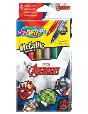 Flamastry metaliczne 6 kolorów AVENGERS Colorino
