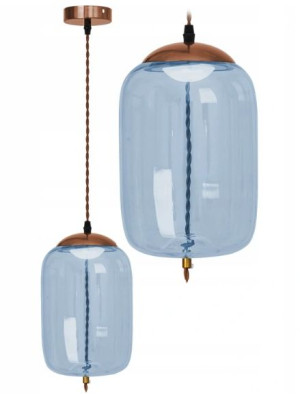 Lampa Sufitowa Wisząca Sznur Led Niebieska E27