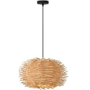 Lampa Wisząca Pleciona Bambusowa Boho Naturalna