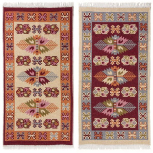  Edytuj Dywan KILIM liście bordo  60x120cm