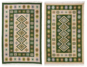 Dywan KILIM romby zielony 80x150cm