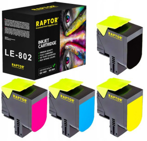 4x Toner Do Lexmark 802 Cx410de Cx410dte Cx410e