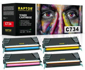 4x Toner Do Lexmark C734 C734dn C734dtn C734dw