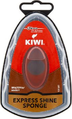Kiwi Expres brązowa gąbka do czyszczenia butów