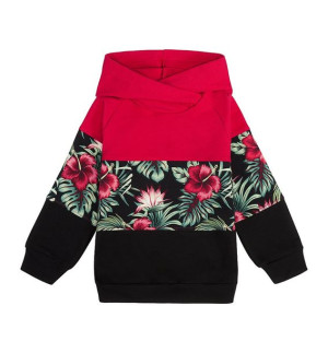 Bluza 3 kolory czarno-czerwona w kwiaty 134