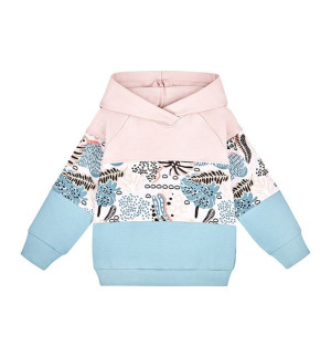 Bluza 3 kolory blady róż z błękitem Monstera 134