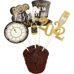 Dekoracja Topper Topeery Happy New Year 2022 6szt