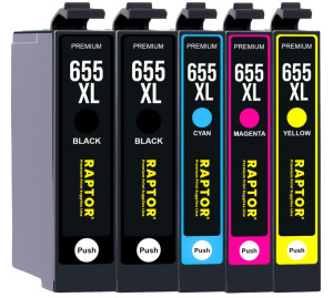 5x TUSZ DO HP 655 XL DeskJet Ink 4625 5520 zestaw