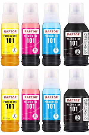 8x Tusz Do Epson 101 Ecotank L4150 L4160 L6160
