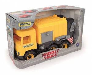 Śmieciarka Żółta 42 Cm Middle Truck W Kartonie