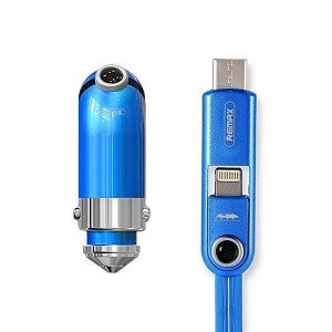 Remax ładowarka samochodowa Cutie RCC-211 USB 2,1A z kablem 3w1 micro USB,