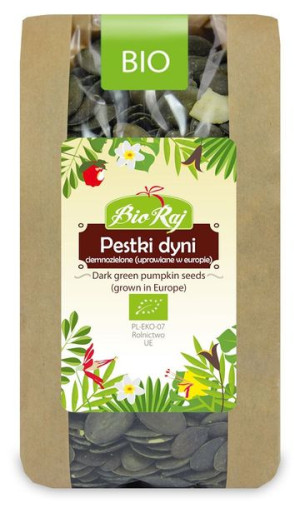 Pestki Dyni Ciemnozielone (uprawiane W Europie) Bio 300 G - Bio Raj