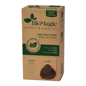 Farba Do Włosów Jasny Złoty Brąz (5.03) 250 G - Biomagic