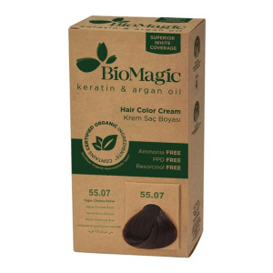 Farba Do Włosów Ciemny Czekoladowy Brąz (55.07) 250 G - Biomagic