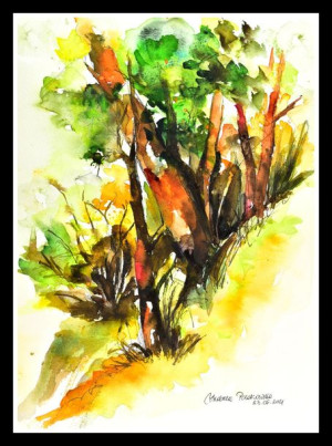 Las - akwarela oryginalna