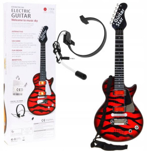 Gitara dla dzieci elektryczna klasyczna mikrofon