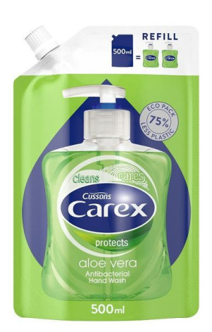 Carex Mydło W Płynie Antybakteryjne Aloe Zapas 500ml
