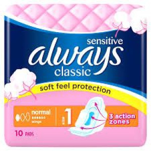 Always Podpaski Classic Sensitive 10szt