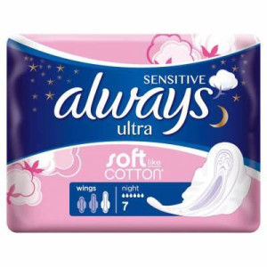 Always Podpaski Ultra Sensitive Night 7szt.