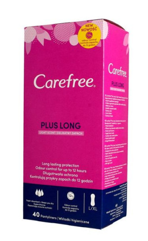 Carefree Wkładki Higieniczne Plus Long Długie 40 Szt