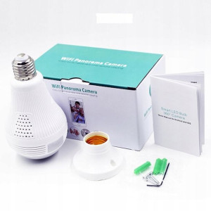 Kamera IP WiFi monitoring 360 w żarówce LED audio